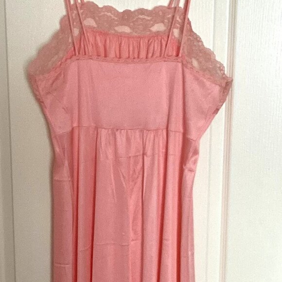 Van Raalte Vintage Women's Pink Long Semi Sheer Nightgown Slip Size Lingerie - Picture 4 of 7